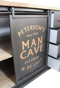 Madia Industrial in Acciaio Legno cm 164 5x40x74 5 - QUINTON