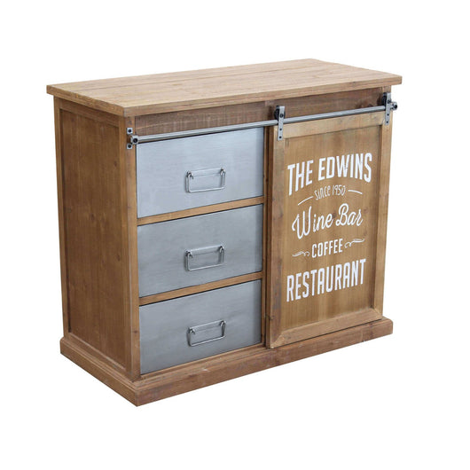 Madia per soggiorno Industrial in Legno Metallo cm 89x42 5x76 8 - MORTIMER