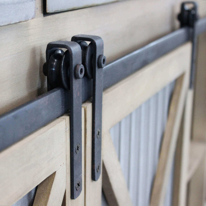 Madia Industrial in Legno Metallo cm 113x39 5x81 - REGINALD