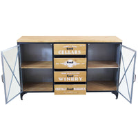 Madia per soggiorno Industrial in Legno Metallo cm 128x38x79 - GUS