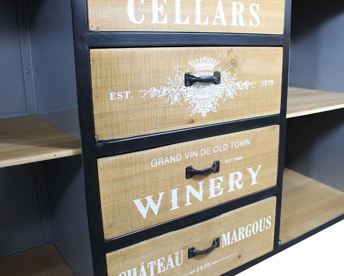 Madia per soggiorno Industrial in Legno Metallo cm 128x38x79 - GUS