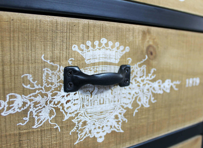 Madia per soggiorno Industrial in Legno Metallo cm 128x38x79 - GUS