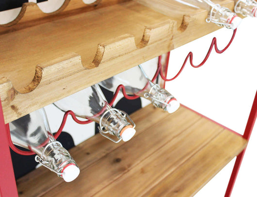 Mobile con portabottiglie in Legno Metallo cm 80 5x37x152 5 - RODOLPH