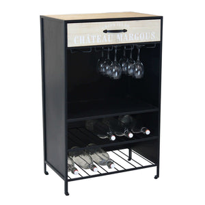 Mobile con portabottiglie in Legno Metallo cm 59x39 5x95 - GABRIEL