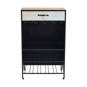 Mobile con portabottiglie in Legno Metallo cm 59x39 5x95 - GABRIEL