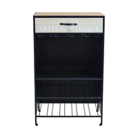 Mobile con portabottiglie in Legno Metallo cm 59x39 5x95 - GABRIEL