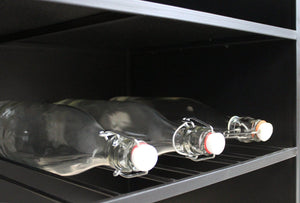 Mobile con portabottiglie in Legno Metallo cm 59x39 5x95 - GABRIEL