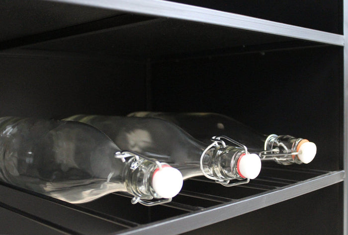 Mobile con portabottiglie in Legno Metallo cm 59x39 5x95 - GABRIEL