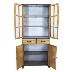 Credenza Industrial in Acciaio Legno cm 78 5x41 5x175 - BALDWIN