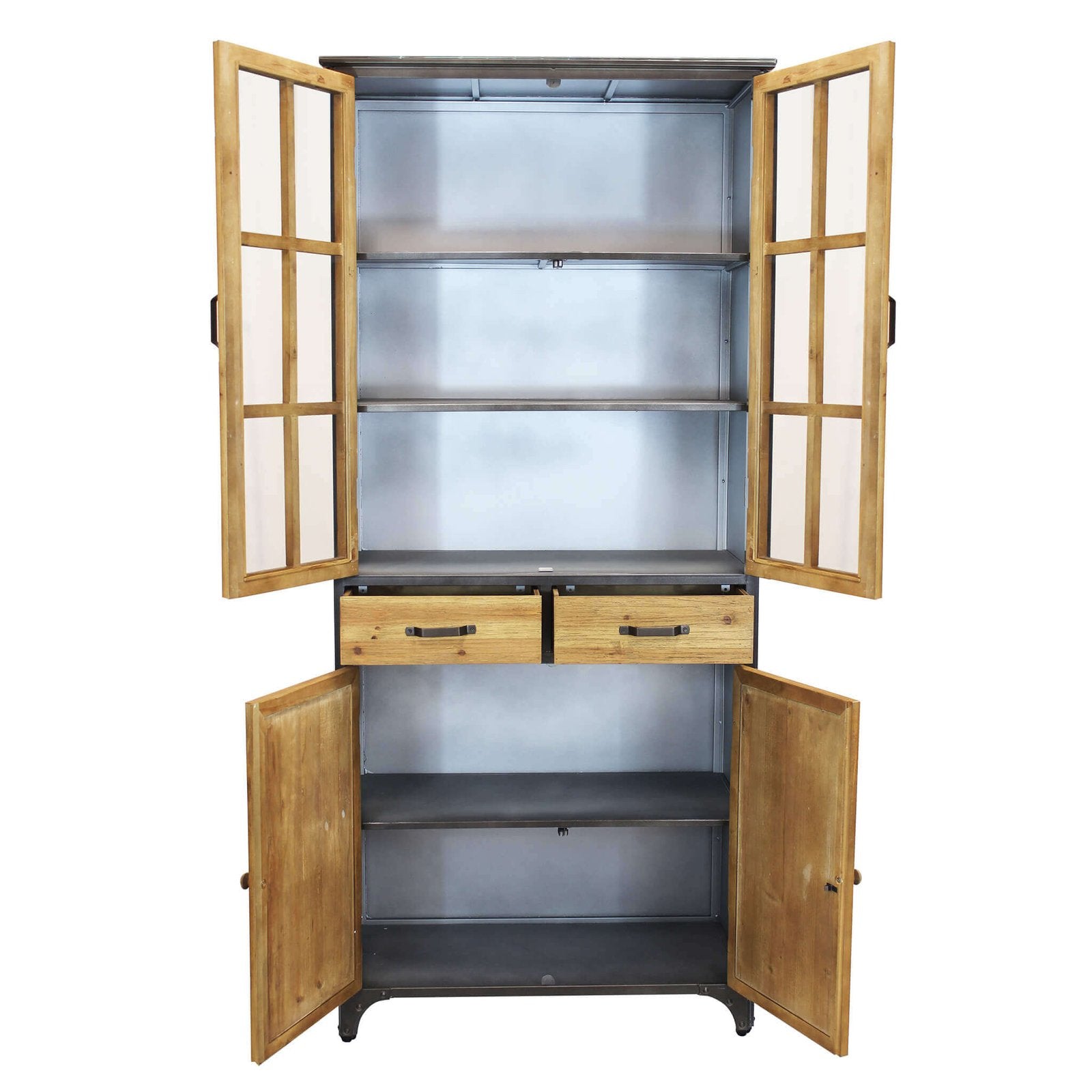 Credenza Industrial in Acciaio Legno cm 78 5x41 5x175 - BALDWIN