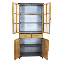 Credenza Industrial in Acciaio Legno cm 78 5x41 5x175 - BALDWIN