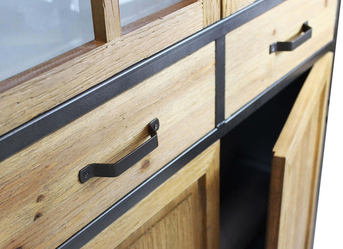 Credenza Industrial in Acciaio Legno cm 78 5x41 5x175 - BALDWIN