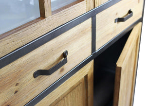 Credenza Industrial in Acciaio Legno cm 78 5x41 5x175 - BALDWIN