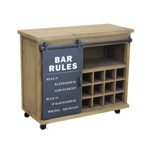 Madia Industrial con Portabottiglie in Acciaio Legno cm 88x41x74 5 - REED