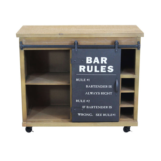 Madia Industrial con Portabottiglie in Acciaio Legno cm 88x41x74 5 - REED