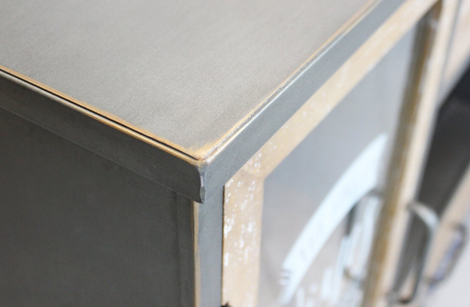 Madia Industrial con portabottiglie in Acciaio Legno cm 124x39 5x80 - GRENVILLE