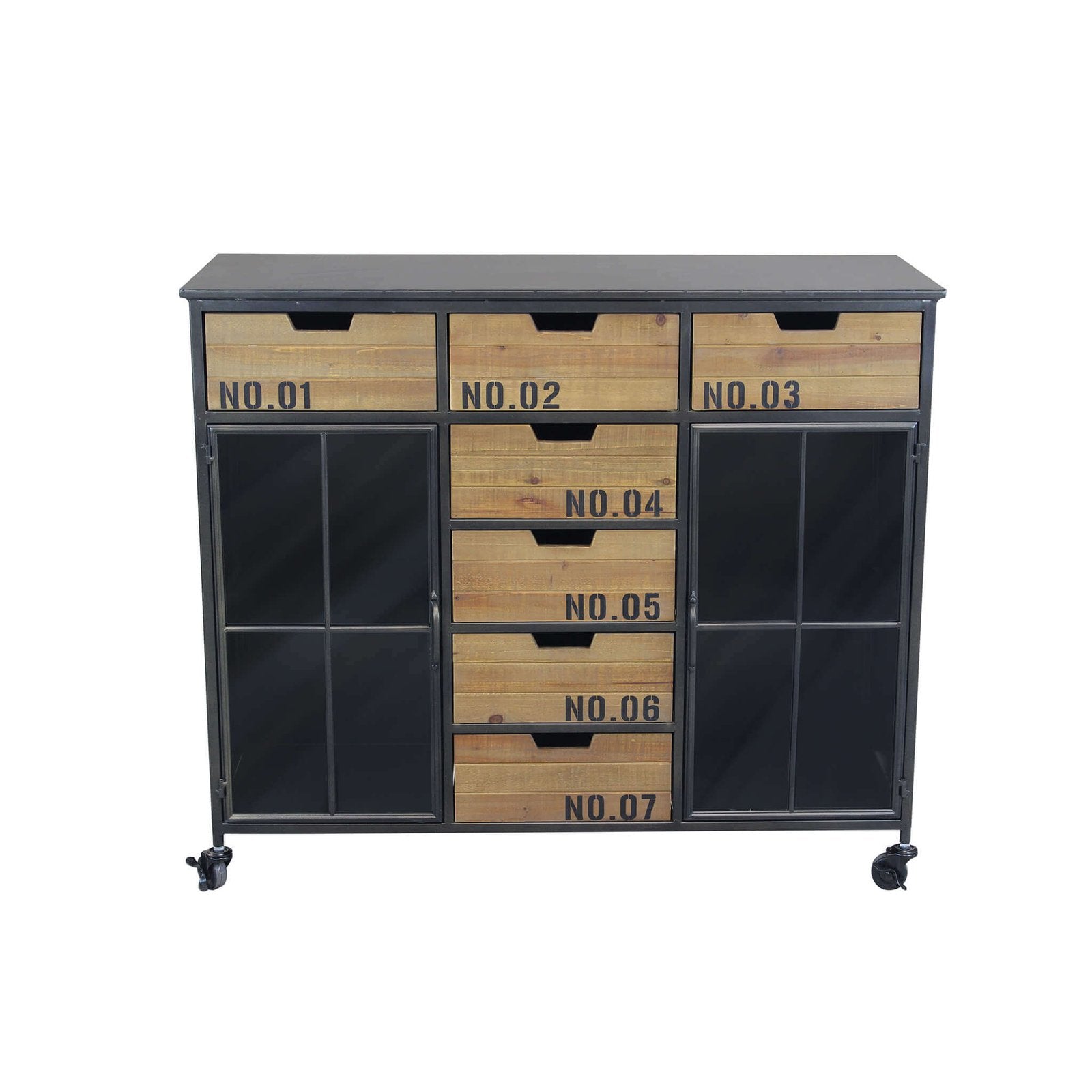 Madia Industrial in Acciaio Legno cm 98 5x38 5x84 - DORAN