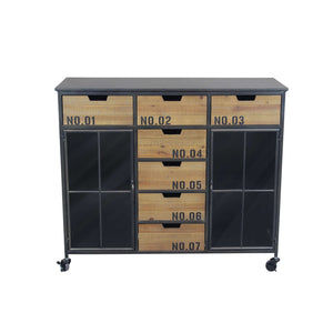 Madia Industrial in Acciaio Legno cm 98 5x38 5x84 - DORAN