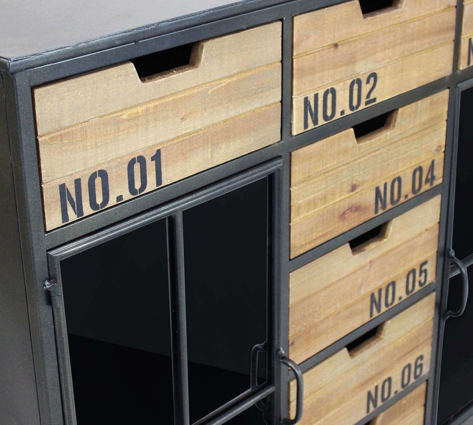Madia Industrial in Acciaio Legno cm 98 5x38 5x84 - DORAN