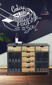 Madia Industrial in Acciaio Legno cm 98 5x38 5x84 - DORAN