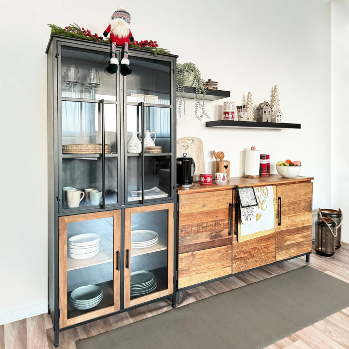 Madia Moderna con Tre Ante in Legno Metallo cm 150x40x86 - DARWIN