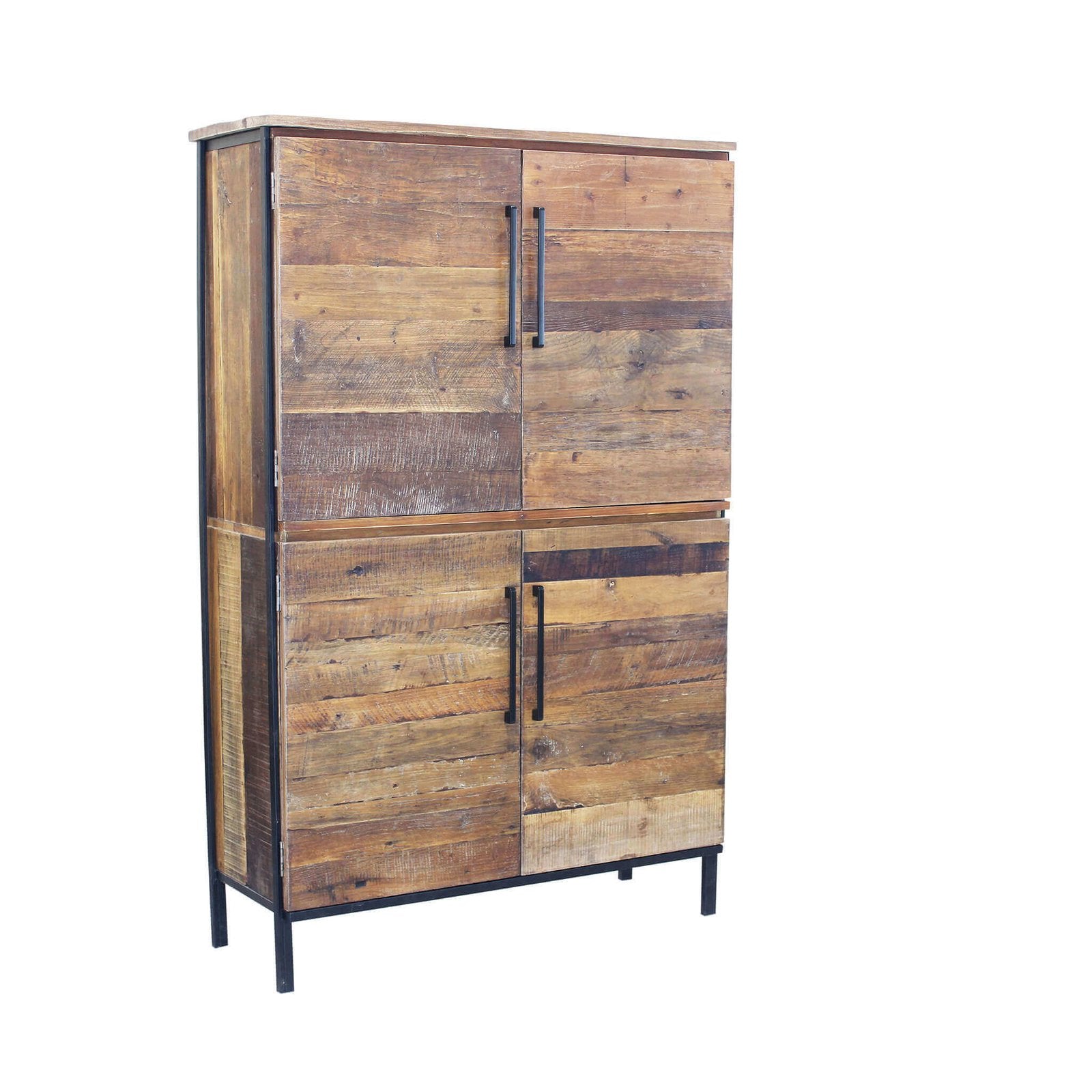 Credenza Moderna con quattro ante in Legno Metallo cm 100x40x160 - DARWIN
