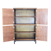 Credenza Moderna con quattro ante in Legno Metallo cm 100x40x160 - DARWIN