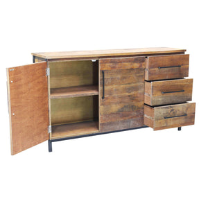 Madia con due ante e tre cassetti in Legno Metallo cm 150x40x86 - DARWIN