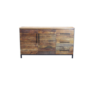 Madia con due ante e tre cassetti in Legno Metallo cm 150x40x86 - DARWIN