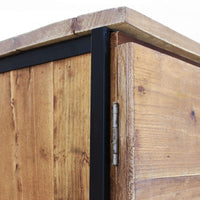 Madia con due ante e tre cassetti in Legno Metallo cm 150x40x86 - DARWIN