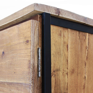 Madia Moderna a due ante in Legno Metallo cm 100x40x86 - DARWIN