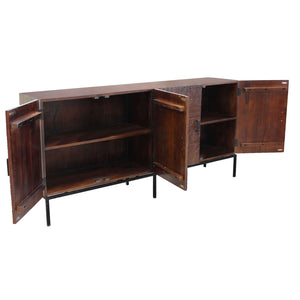 Madia con decoro 4 ante in Legno Metallo cm 180x40x85 - BRODY