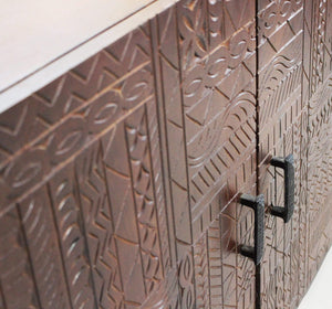 Madia con decoro 4 ante in Legno Metallo cm 180x40x85 - BRODY