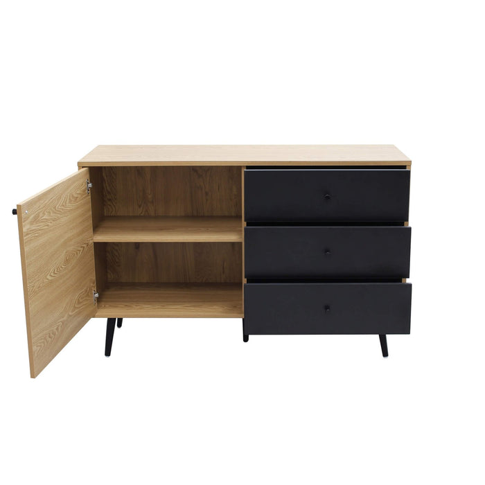 Madia Moderna 1 anta e 3 cassetti in Legno Composito cm 118x39 5x76 - FELIX