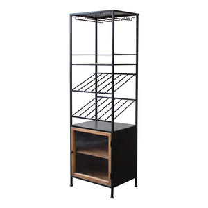 Scaffale per bottiglie e calici in Acciaio Legno cm 39x50x165 - WINE