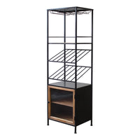 Scaffale per bottiglie e calici in Acciaio Legno cm 39x50x165 - WINE