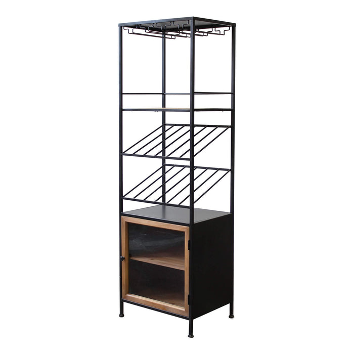 Scaffale per bottiglie e calici in Acciaio Legno cm 39x50x165 - WINE