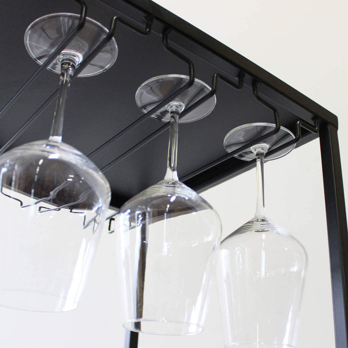 Scaffale per bottiglie e calici in Acciaio Legno cm 39x50x165 - WINE