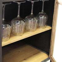 Scaffale per bottiglie e calici in Acciaio Legno cm 39x50x165 - WINE