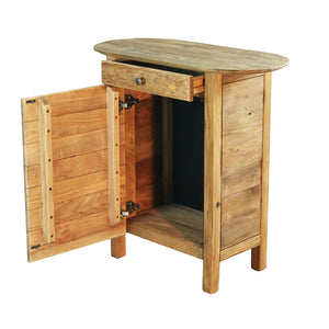 Comodino con cassettto e un anta in Pino riciclato cm 75x35x76 - PINE