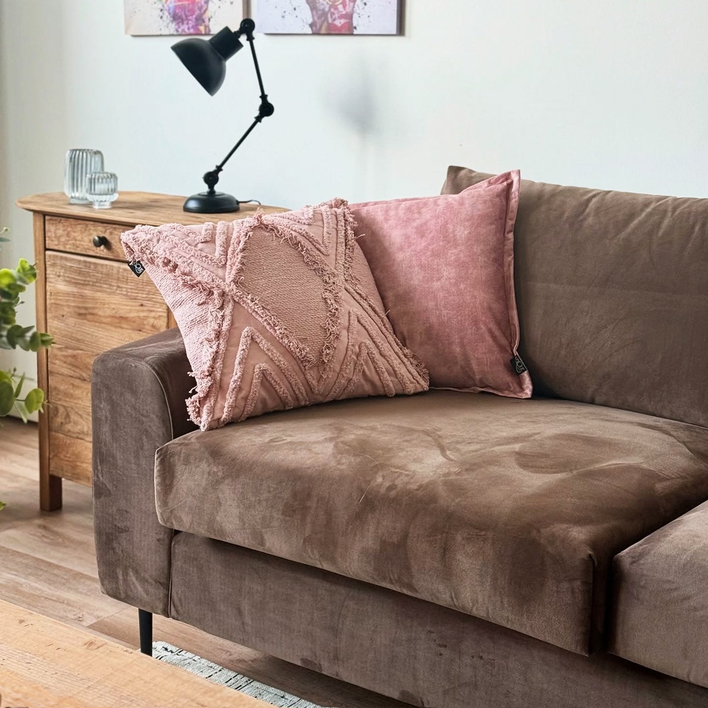 Comodino con cassettto e un anta in Pino riciclato cm 75x35x76 - PINE