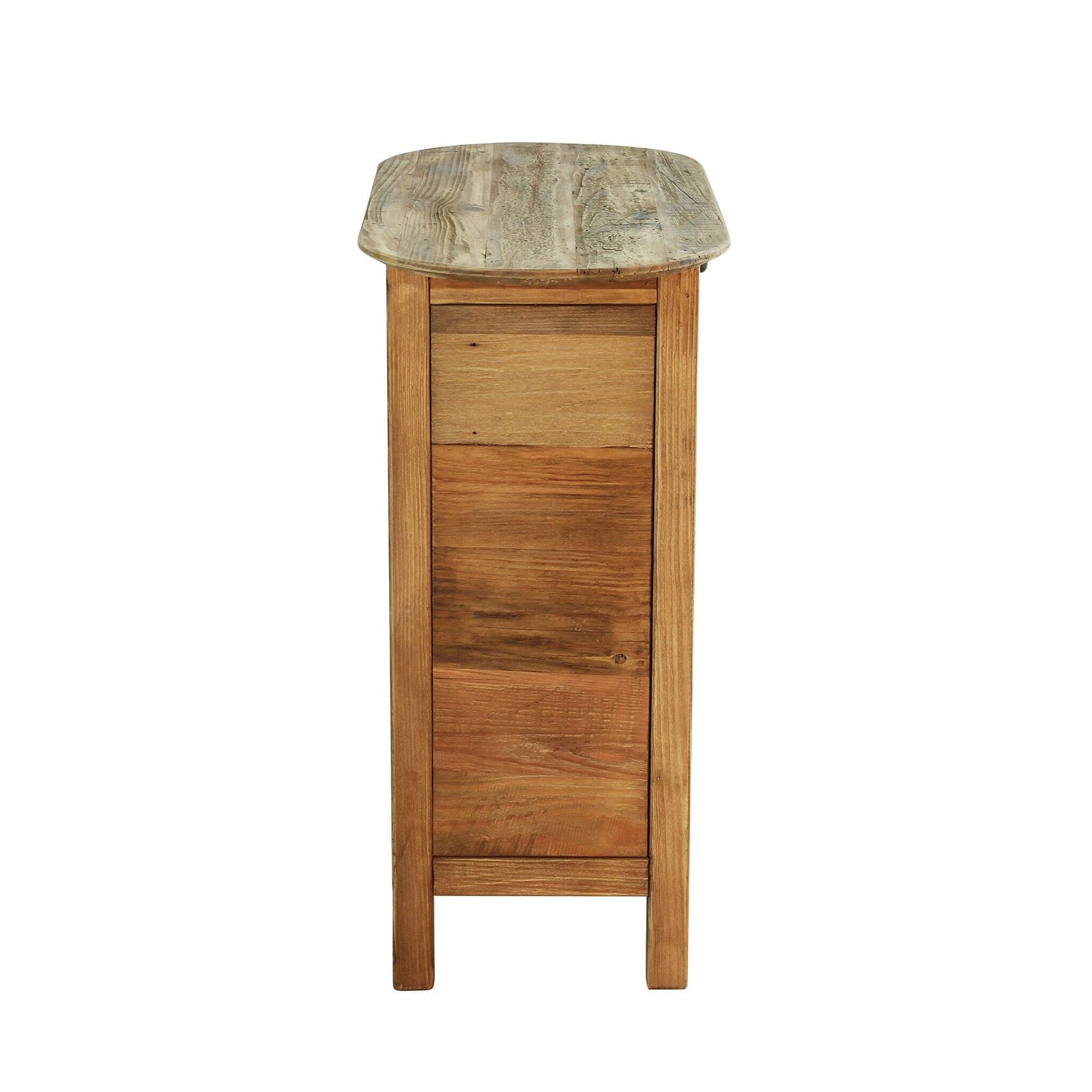 Comodino con cassettto e un anta in Pino riciclato cm 75x35x76 - PINE