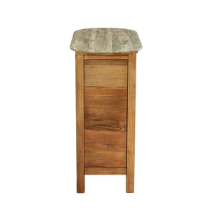 Comodino con cassettto e un anta in Pino riciclato cm 75x35x76 - PINE