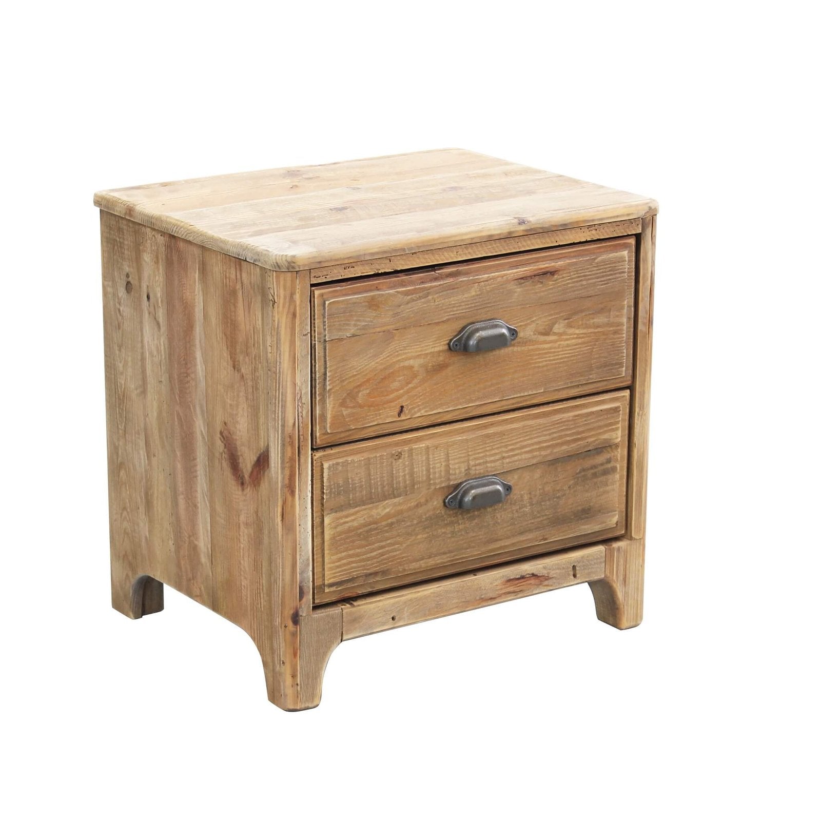 Comodino con 2 cassetti in Pino riciclato cm 55x45x55 - PINE