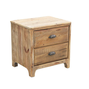 Comodino con 2 cassetti in Pino riciclato cm 55x45x55 - PINE