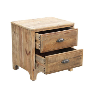 Comodino con 2 cassetti in Pino riciclato cm 55x45x55 - PINE