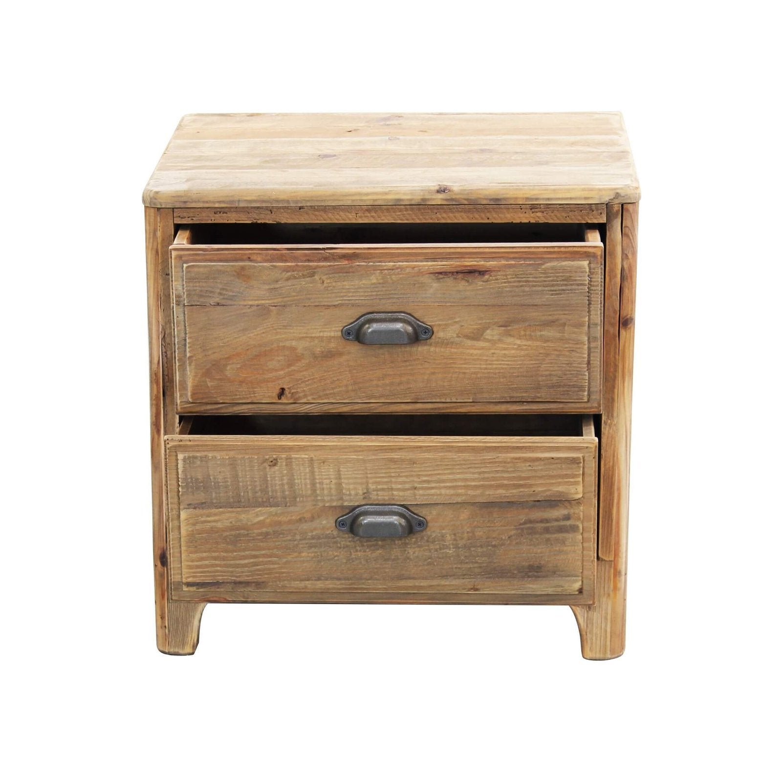 Comodino con 2 cassetti in Pino riciclato cm 55x45x55 - PINE