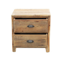 Comodino con 2 cassetti in Pino riciclato cm 55x45x55 - PINE