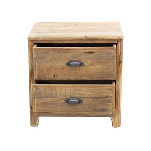 Comodino con 2 cassetti in Pino riciclato cm 55x45x55 - PINE