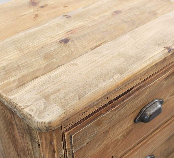 Comodino con 2 cassetti in Pino riciclato cm 55x45x55 - PINE